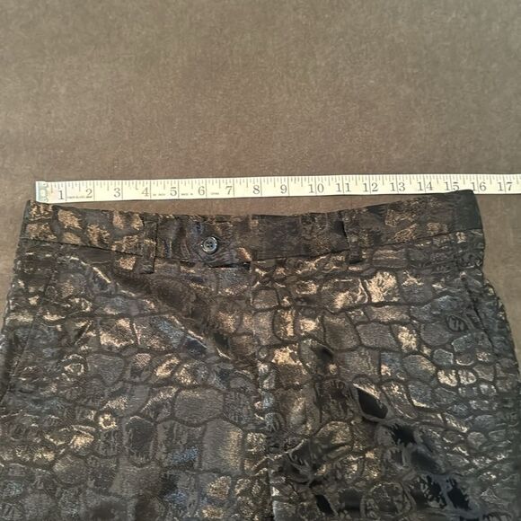 Black Patterned Double Breasted 2 Piece Suit Tuxedo Size 34 Jacket 29/31 Pants - Picture 10 of 15